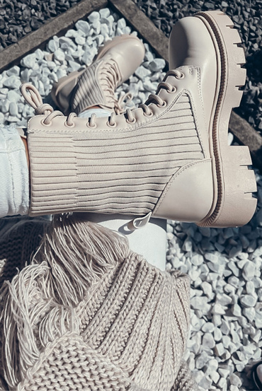 Beihe ankle boots with knitting elements 