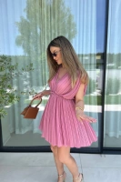 Sheila Select - Women's Pink Pleated Dress 'Casandra Pink'
