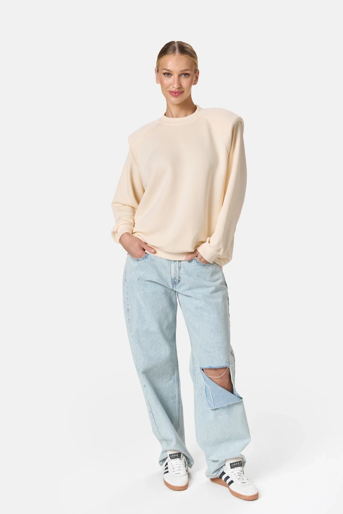 Sheila - Damska Bluza żółta z zaznaczonymi ramionami 'Butter Yellow'