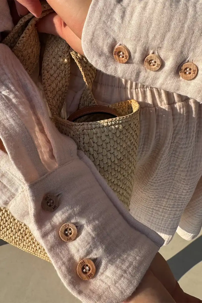 Sheila - Damska koszula z bawełny beżowa 'Amara Beige'