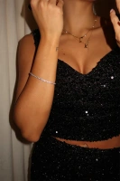 Sheila Select - Women's Black sequin set with 'Demet' maxi skirt