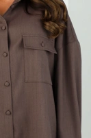Sheila - Women's Brown Shirt with Herringbone Belt 'Chesta'