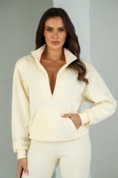 Sheila - Women's Yellow Zippered Sweatshirt with Pocket 'Indie'